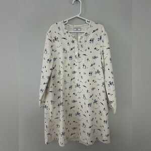 Petite Plume Girls White Blue Antique Toys Print Nightgown